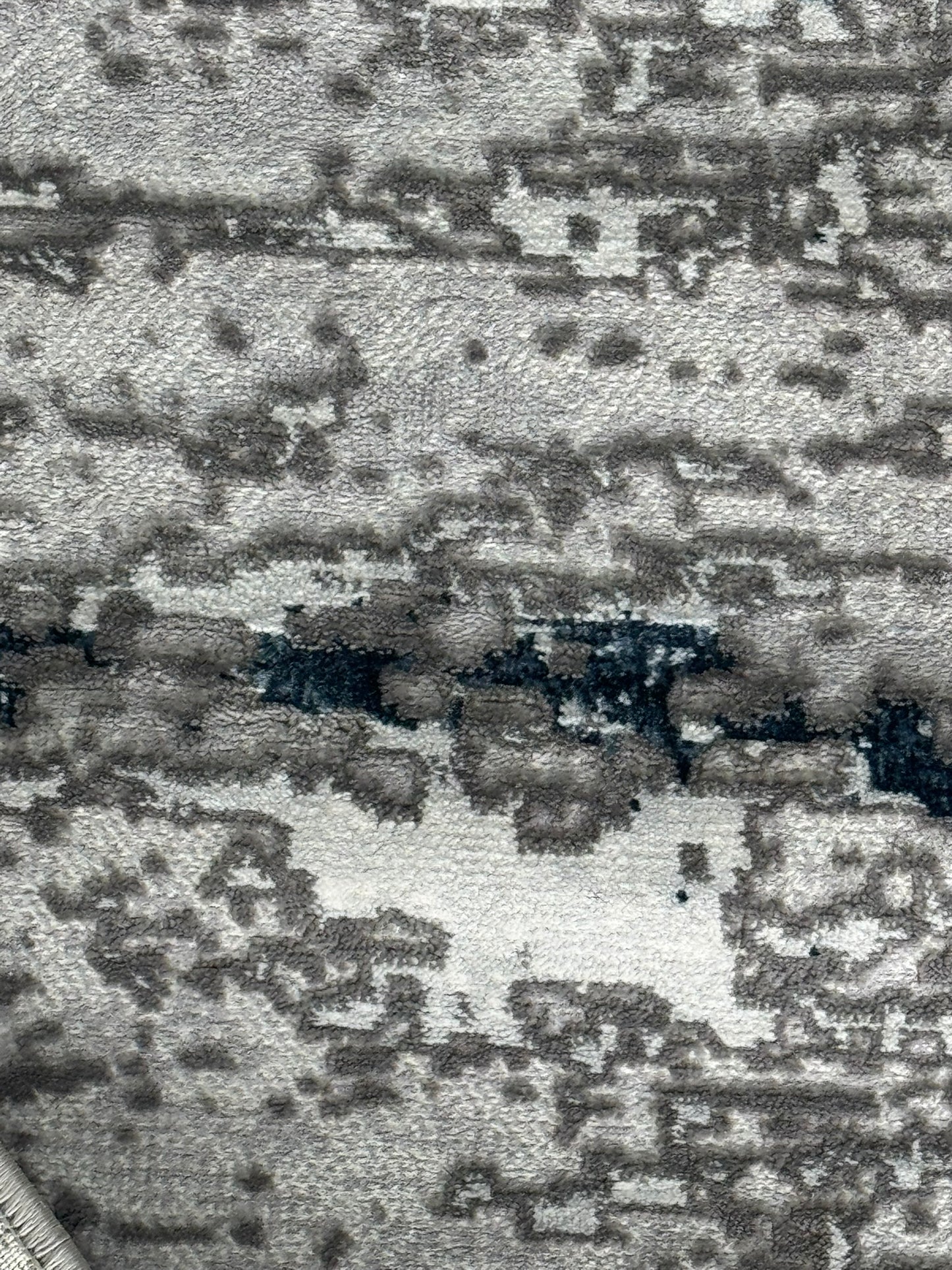 Covor Modern cu Insertii tip Picasso ,Albastru/Gri