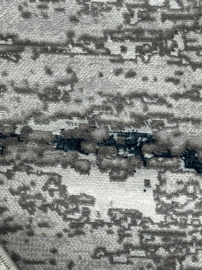 Covor Modern cu Insertii tip Picasso ,Albastru/Gri