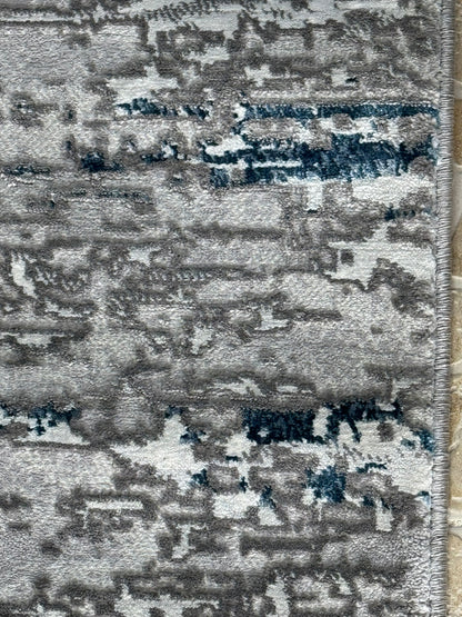 Covor Modern cu Insertii tip Picasso ,Albastru/Gri