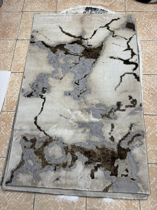 Covor Tip Pictura Moderna,Gri/Bej/Maro