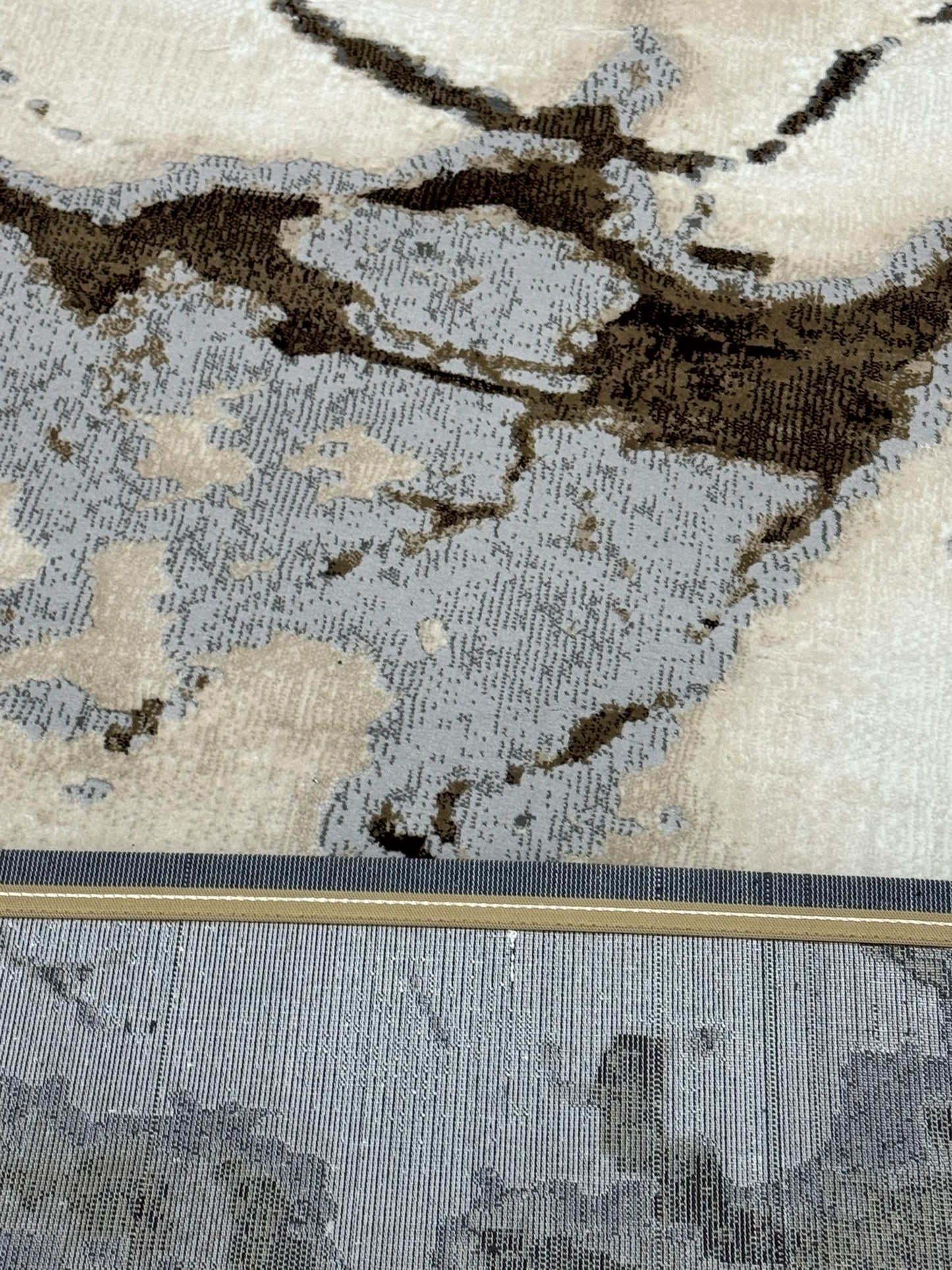 Covor Tip Pictura Moderna,Gri/Bej/Maro