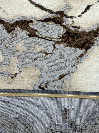 Covor Tip Pictura Moderna,Gri/Bej/Maro