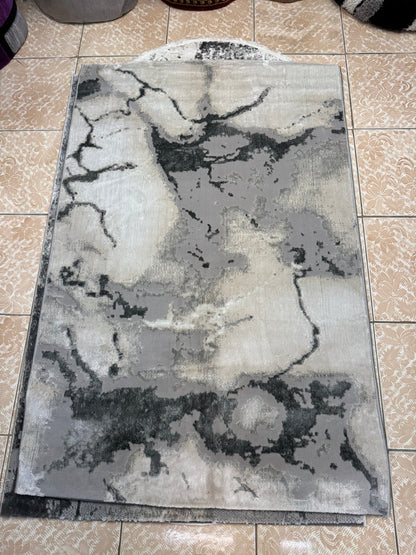 Covor Tip Pictura Moderna,Gri/Bej