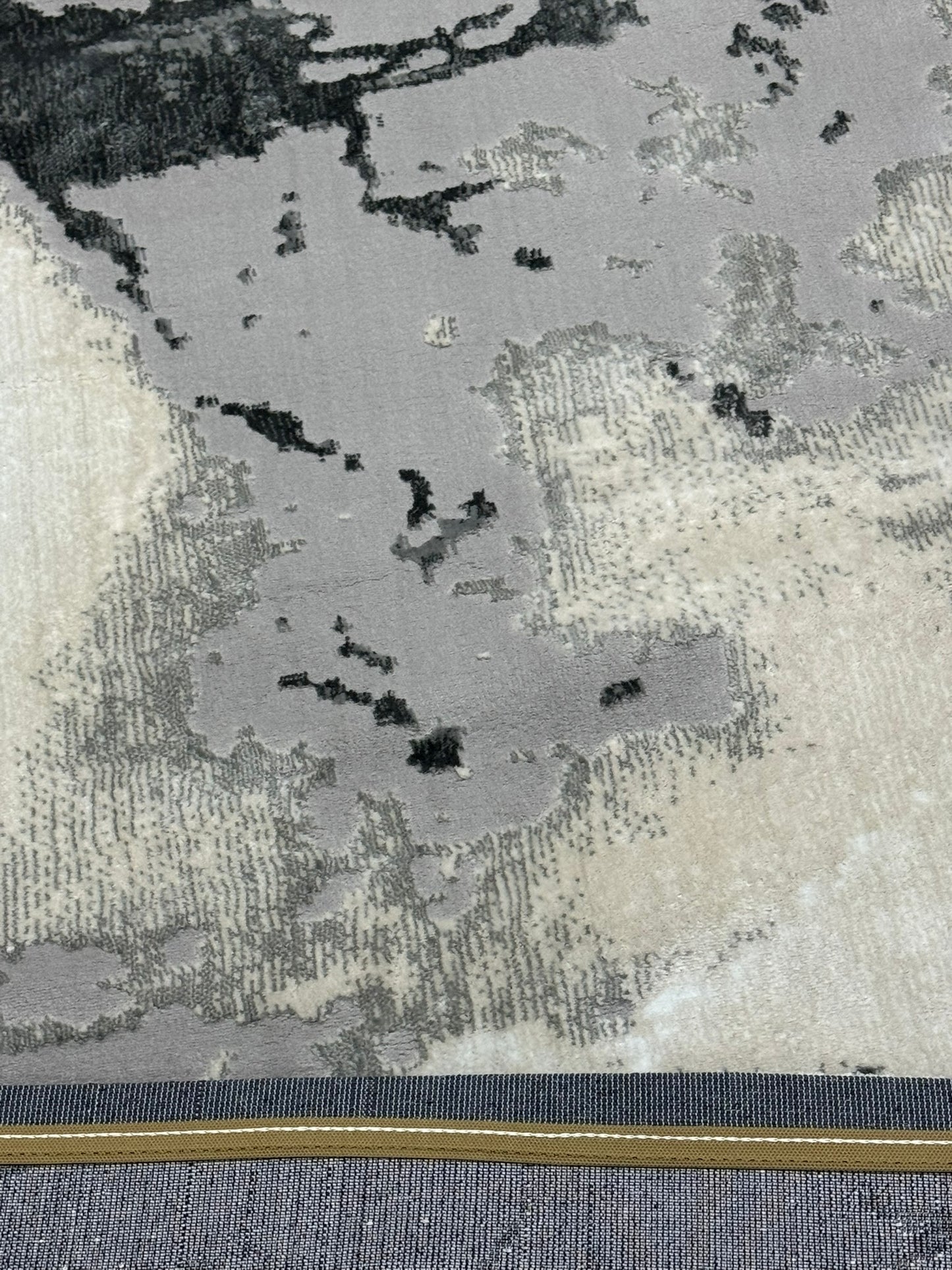 Covor Tip Pictura Moderna,Gri/Bej