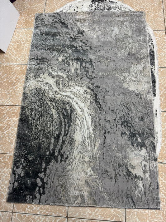 Covor Tip Pictura Moderna,Gri/Bej