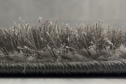 Set 3 Traverse Pufoase cu Model Floral tip Trandafir 3D,Gri/Negru