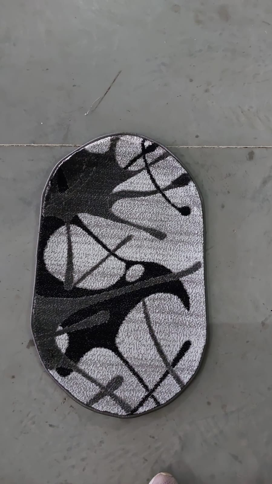 Covor cu insertii Tip Acolada,Gri/Negru