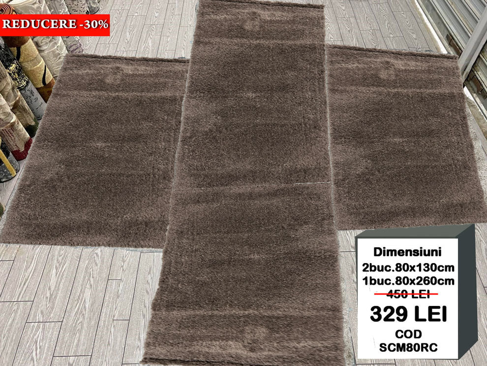 Set 3 Traverse Pufoase cu Tip Cocolino,Maro