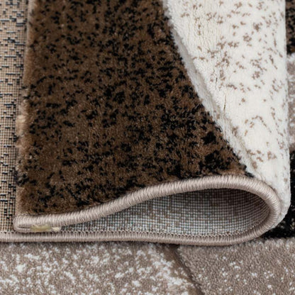 Covor cu Insertii 3D Vortex ,Bej/Maro