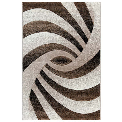 Covor cu Insertii 3D Vortex ,Bej/Maro