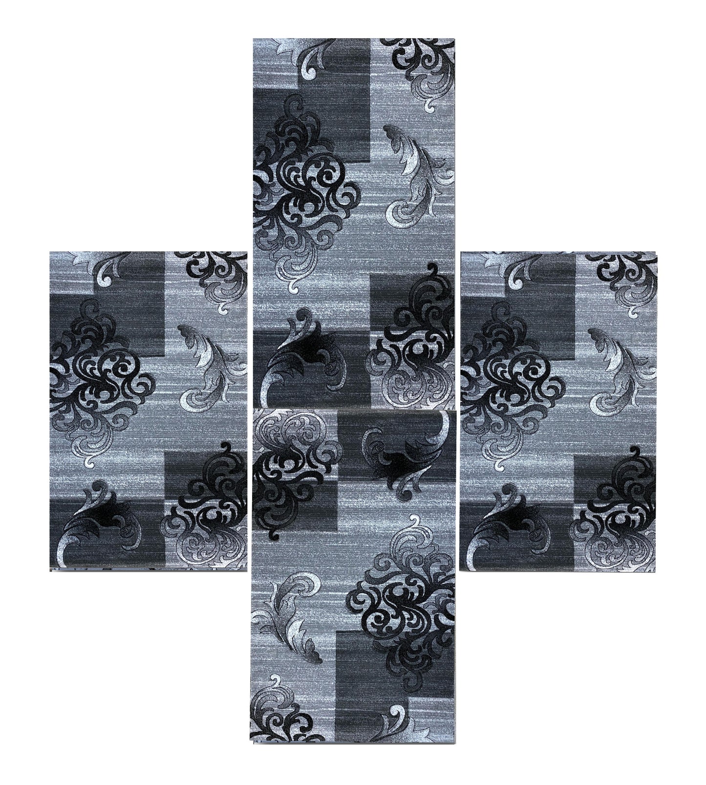 Set 3 Traverse cu Insertii Florale tip  Baroc,Gri