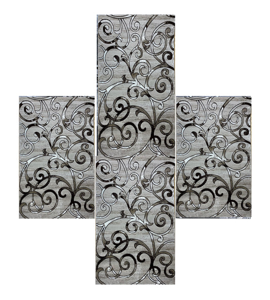 Set 3 Traverse cu Insertii Florale tip  Crengute,Bej/Maro