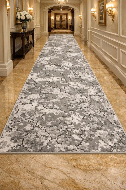 Traversa de Hol cu Insertii Geometrice tip Pete,Gri