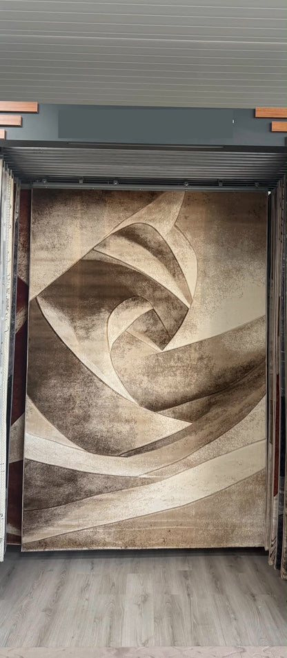 Covor Living Cu Inserții Moderne Origami Monalisa , Bej/Capucinno