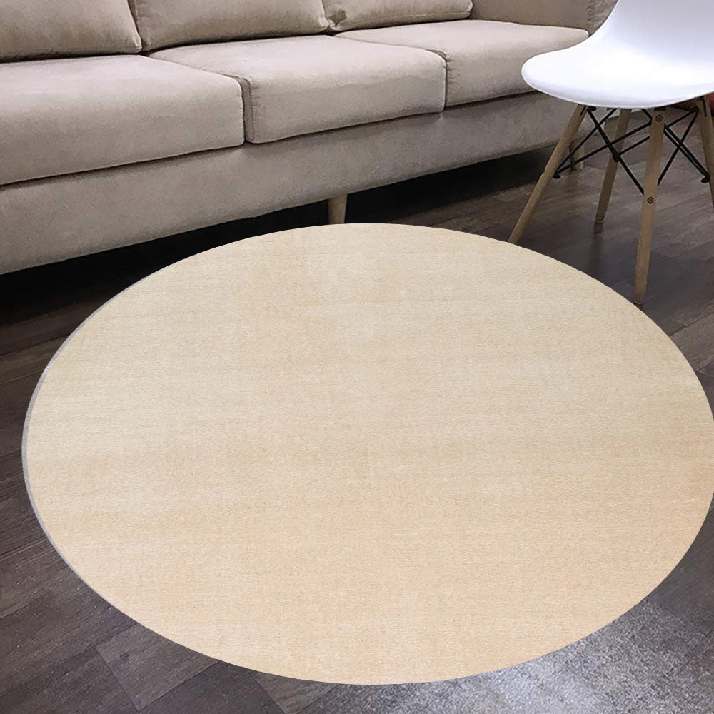 Covor Rotund Pelus ,Bej
