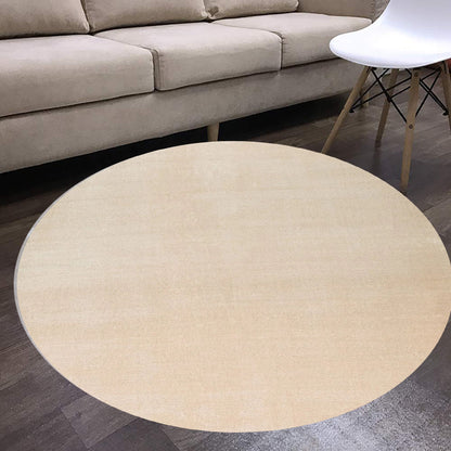 Covor Rotund Pelus ,Bej