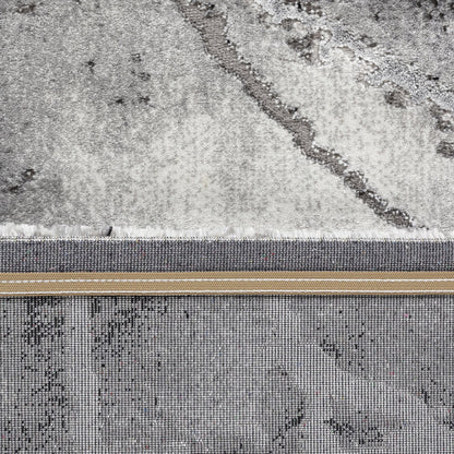 Covor cu Insertii 3D tip Marmura,Gri/Negru