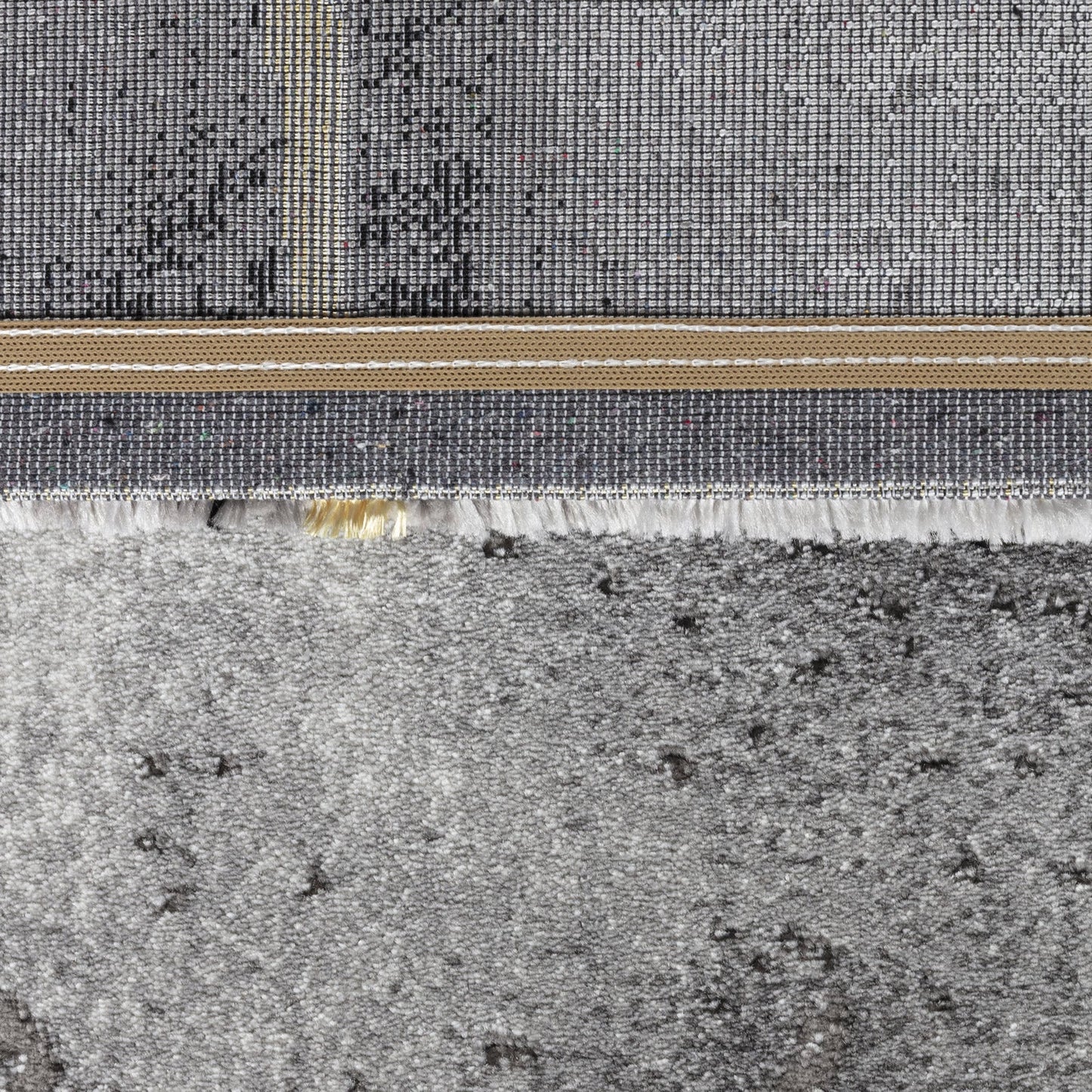 Covor cu Insertii 3D tip Marmura,Gri/Negru/Auriu