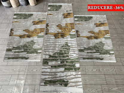 Set 3 Traverse Antiderapante,Verde/Crem/Auriu