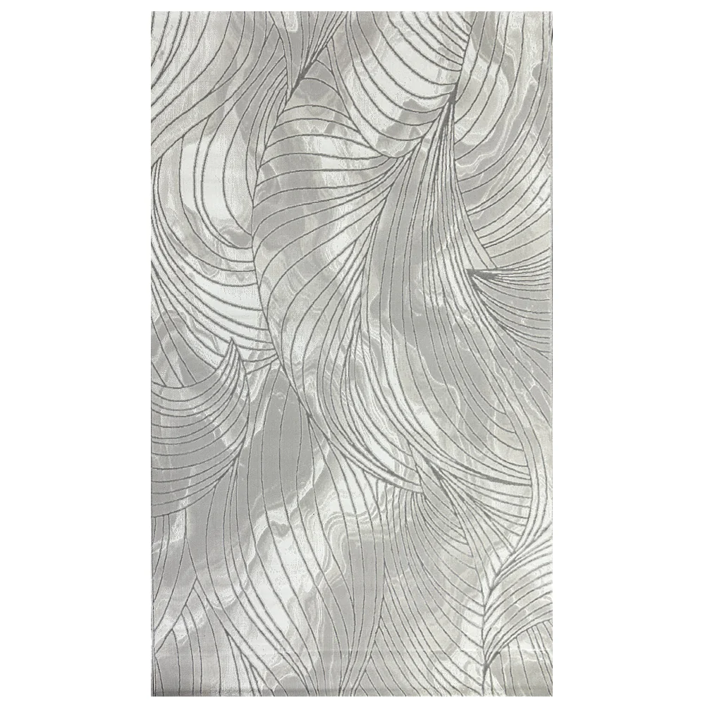 Covor Premium Tip Frunze de Calathea,Gri/Bej
