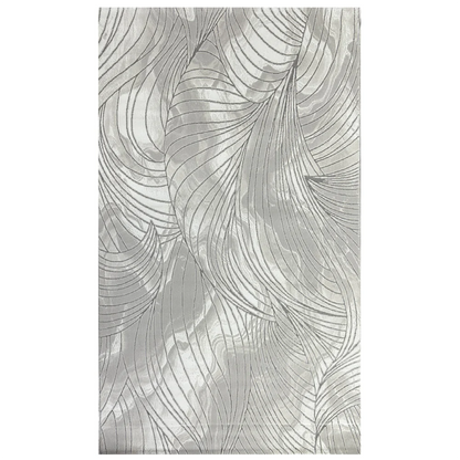 Covor Premium Tip Frunze de Calathea,Gri/Bej