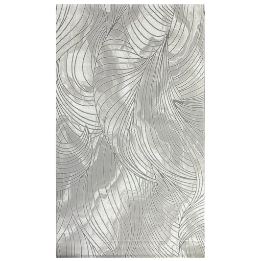 Covor Premium Tip Frunze de Calathea,Gri/Bej