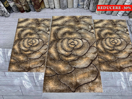 Set 3 Traverse Pufoase Tip Trandafir,Bej