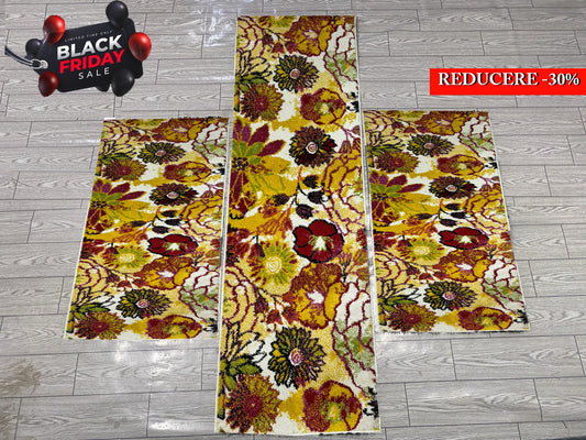 Set 3 Traverse cu Inserti Florale,Multicolor