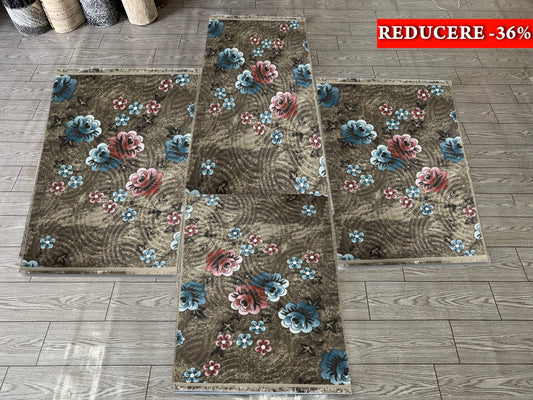 Set 3 Traverse Antiderapante Cu Insertii Florale,Multicolor