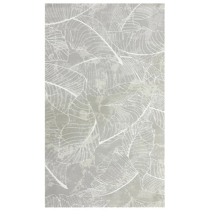 Covor Premium Tip Frunze de Calathea,Gri/Bej