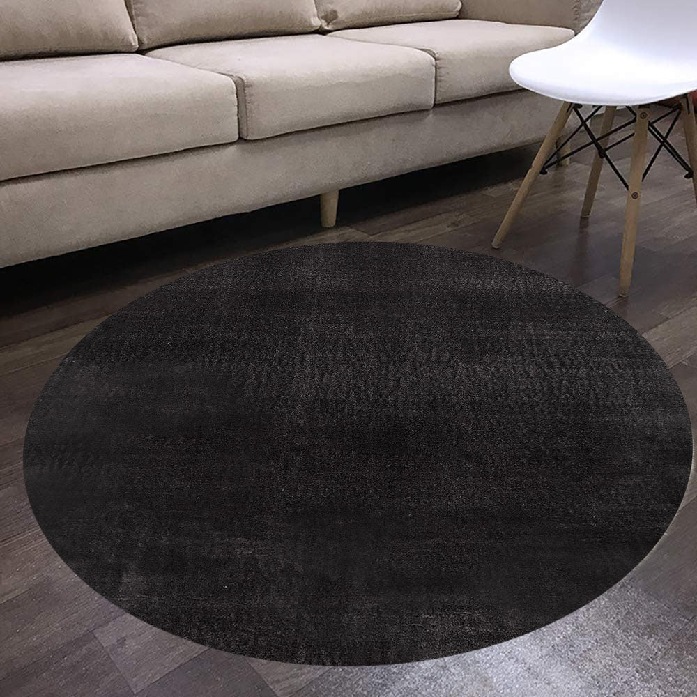 Covor Rotund Pelus ,Negru