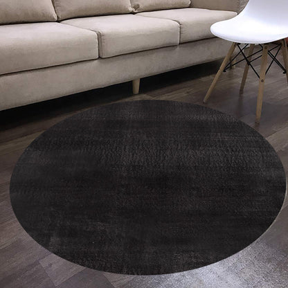 Covor Rotund Pelus ,Negru