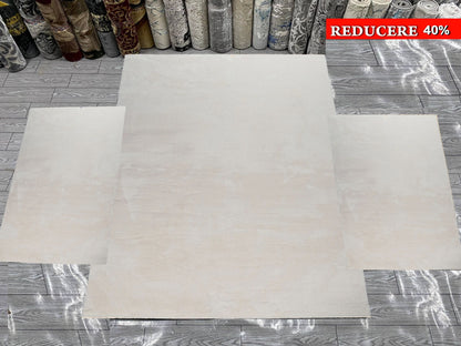 Set 3 Covoare Pufoase Pelus,Alb