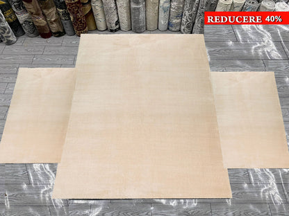 Set 3 Covoare Pufoase Pelus,Bej