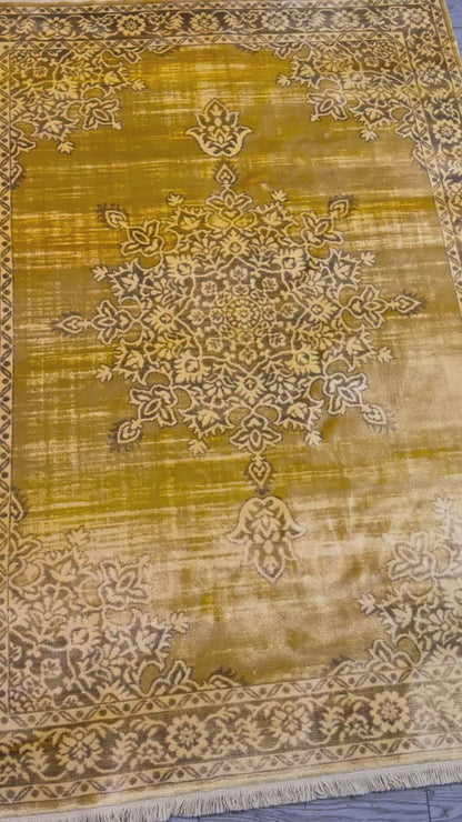 Covor Premium Model Clasic Angora Hali , Galben/Bej