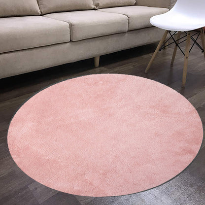 Covor Rotund Pelus ,Roz Pudra