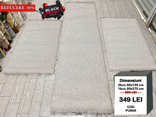 Set 3 Traverse Pufoase 3D,Alb