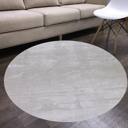 Covor Rotund Pelus ,Gri Silver