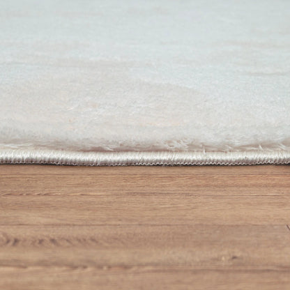 Covor Rotund Pelus ,Crem