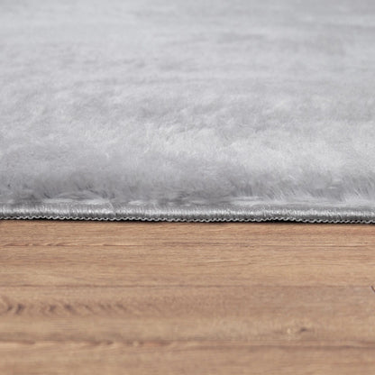 Covor Rotund Pelus ,Gri Silver