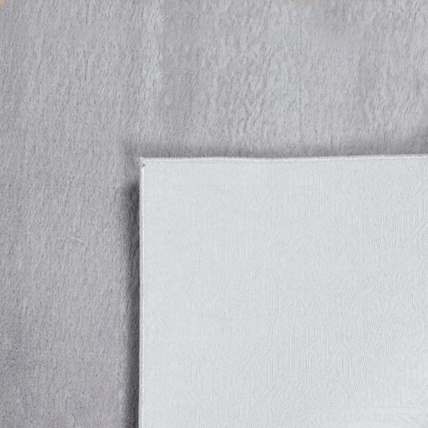 Covor Rotund Pelus ,Gri Silver