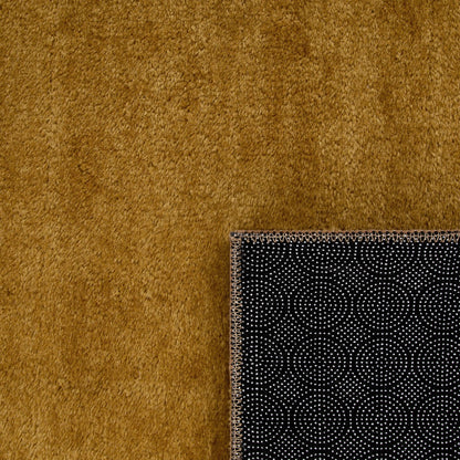 Covor Rotund Pelus ,Auriu