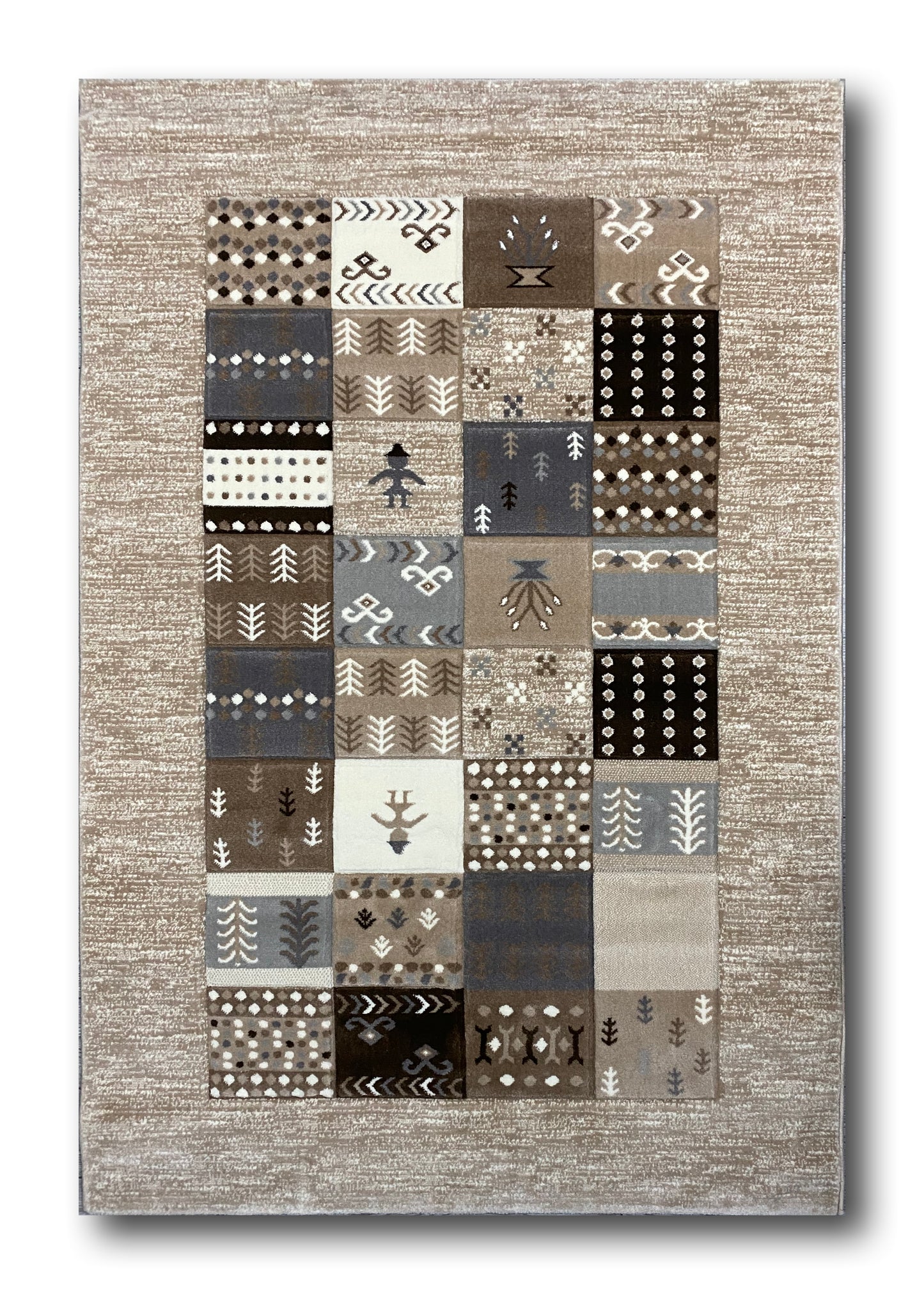 Covor Cu Insertii Tip Traditionale ,Bej