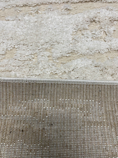 Covor Pufos Tip Picasso ,Bej/Alb