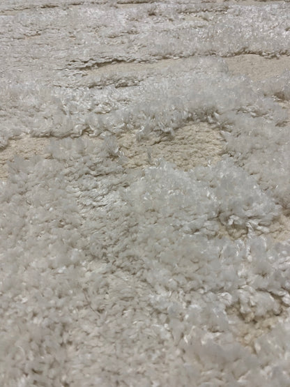 Covor Pufos Tip Picasso ,Bej/Alb