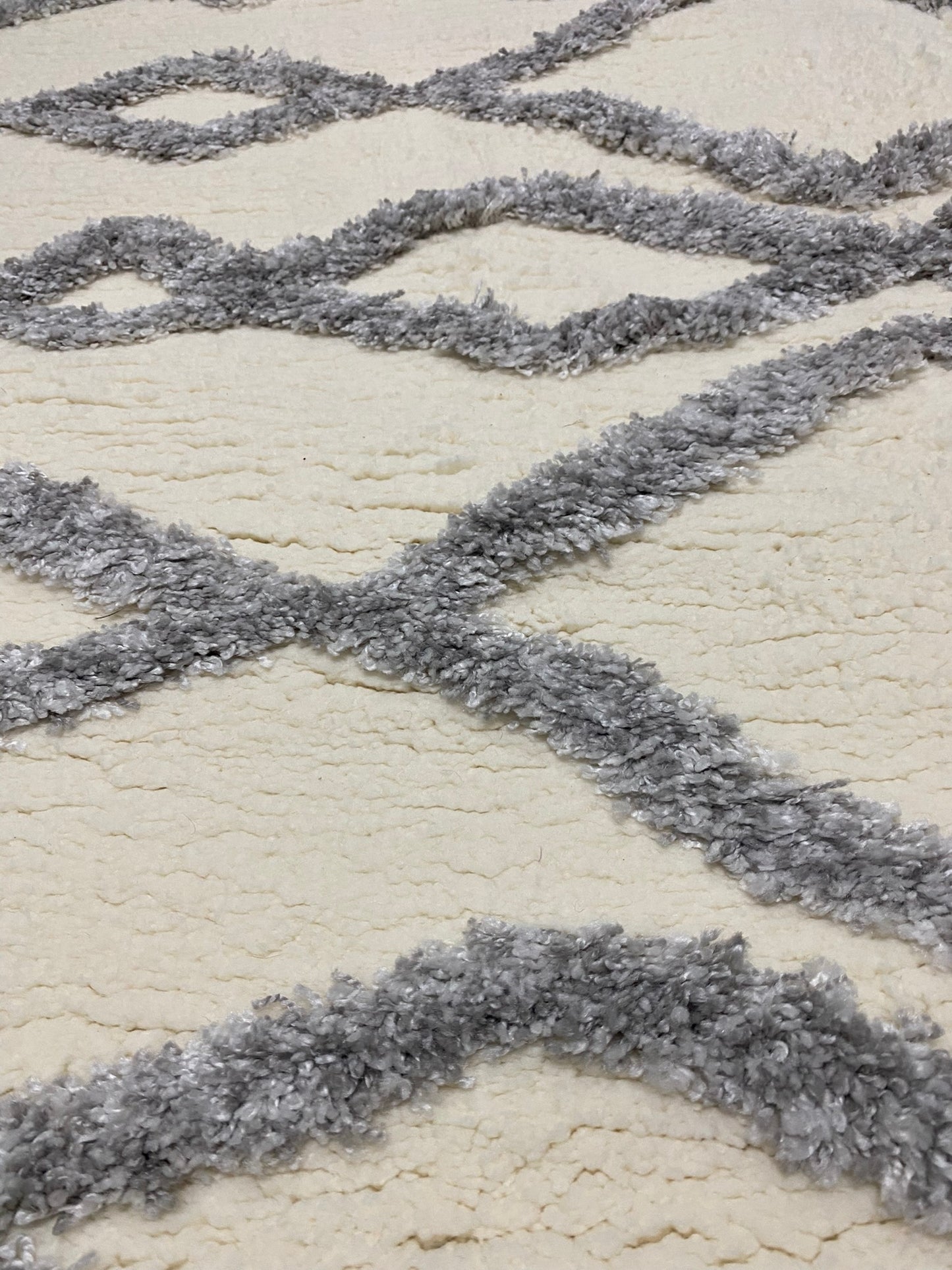 Covor Pufos cu Inertii tip Funda ,Gri/Bej