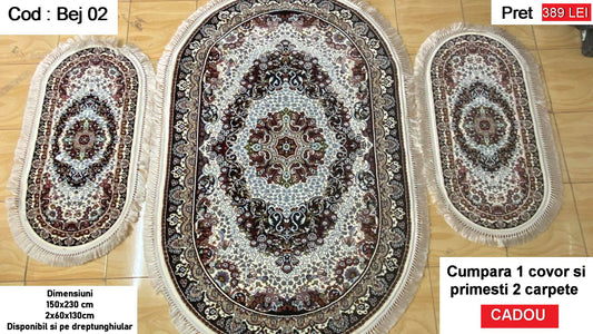 Covor cu insertii florale si carpete cadou B02