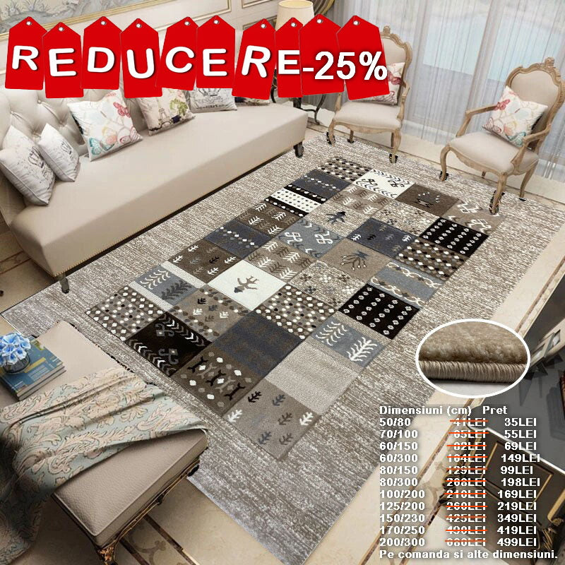 Covor Cu Insertii Tip Traditionale ,Bej